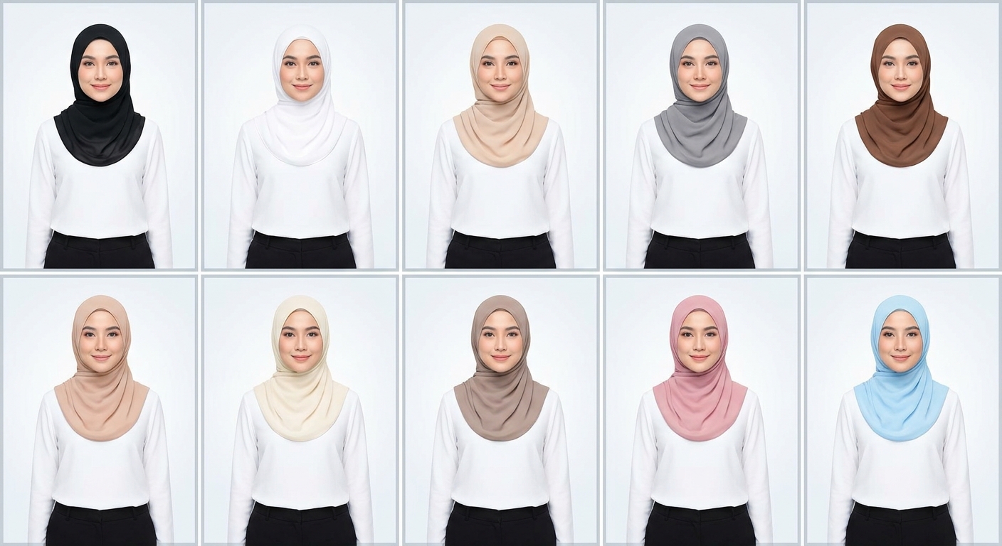Kombinasi Baju Putih dan Celana Hitam: Pilihan Warna Jilbab yang Menarik